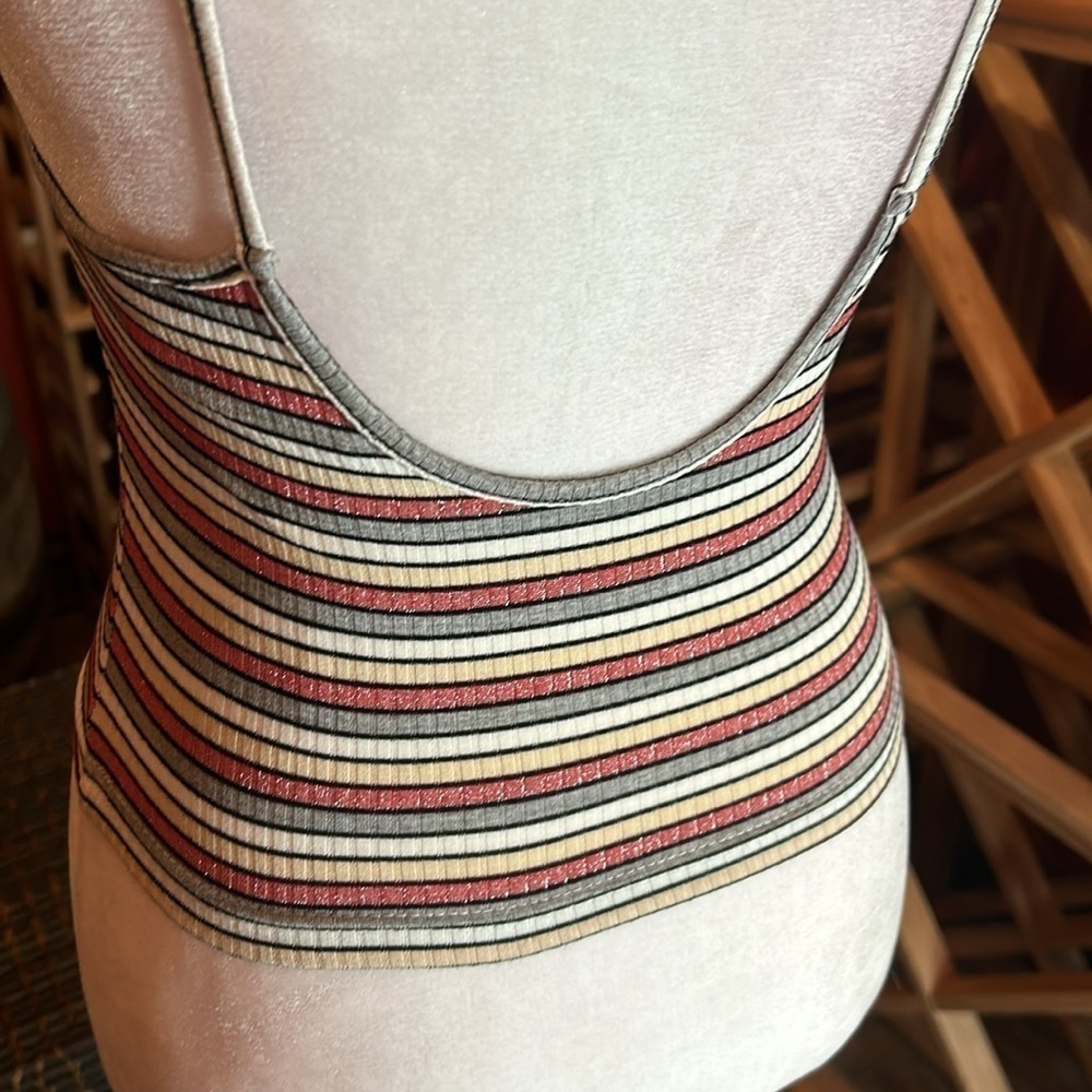 TOPSHOP Sexy Striped Crop Tank Top Size 6 - Picture 4 of 9